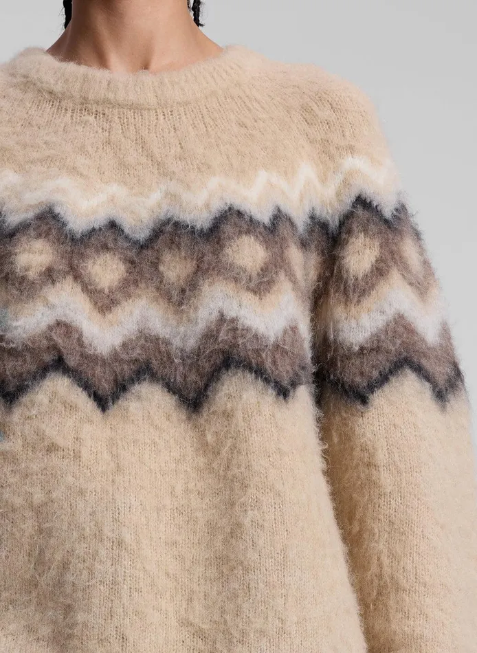 Women Ezra Fairisle Sweater Dark Taupe Multi ALC Knitwear