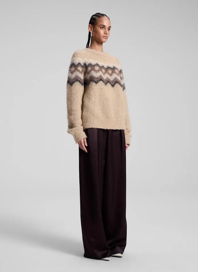 Women Ezra Fairisle Sweater Dark Taupe Multi ALC Knitwear