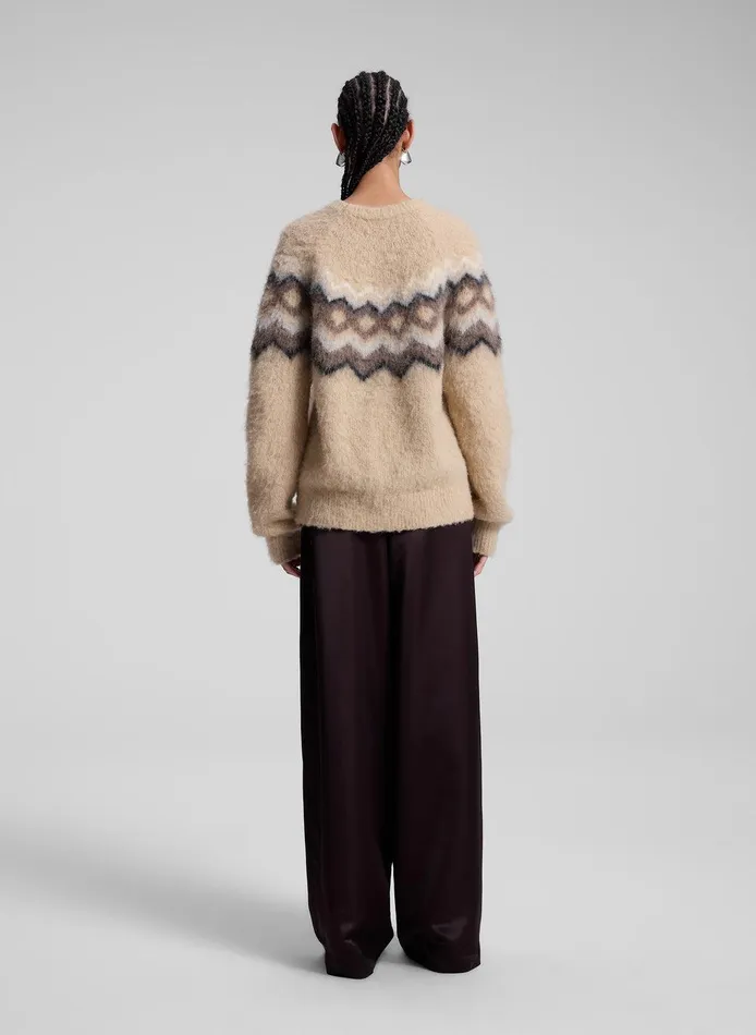 Women Ezra Fairisle Sweater Dark Taupe Multi ALC Knitwear
