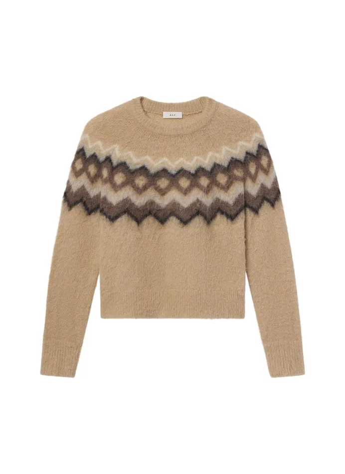 Women Ezra Fairisle Sweater Dark Taupe Multi ALC Knitwear