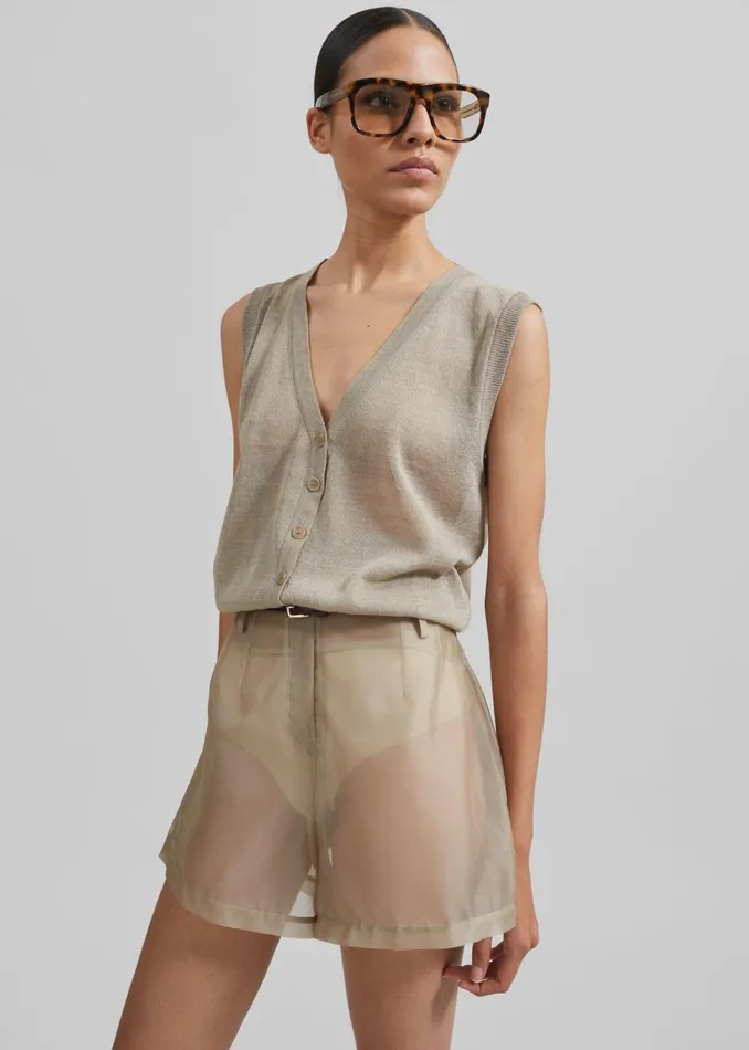 Women Fern Vest 8211 Beige The Frankie Shop Knitwear