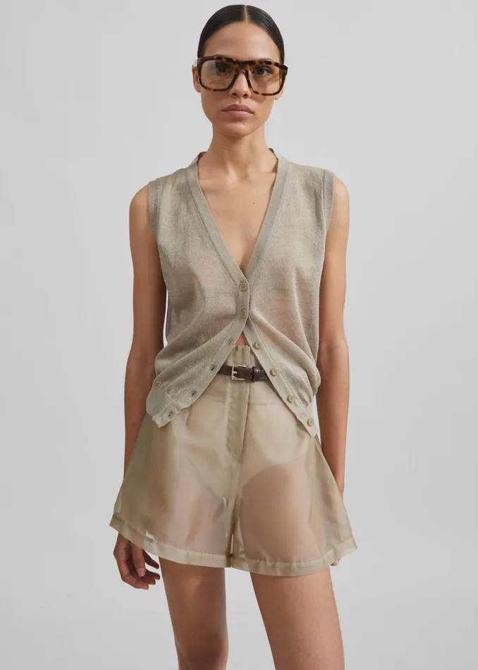 Women Fern Vest 8211 Beige The Frankie Shop Knitwear