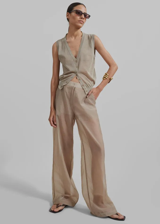 Women Fern Vest 8211 Beige The Frankie Shop Knitwear