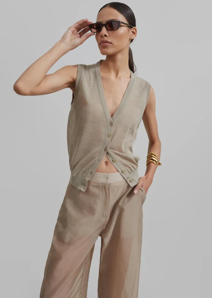 Women Fern Vest 8211 Beige The Frankie Shop Knitwear