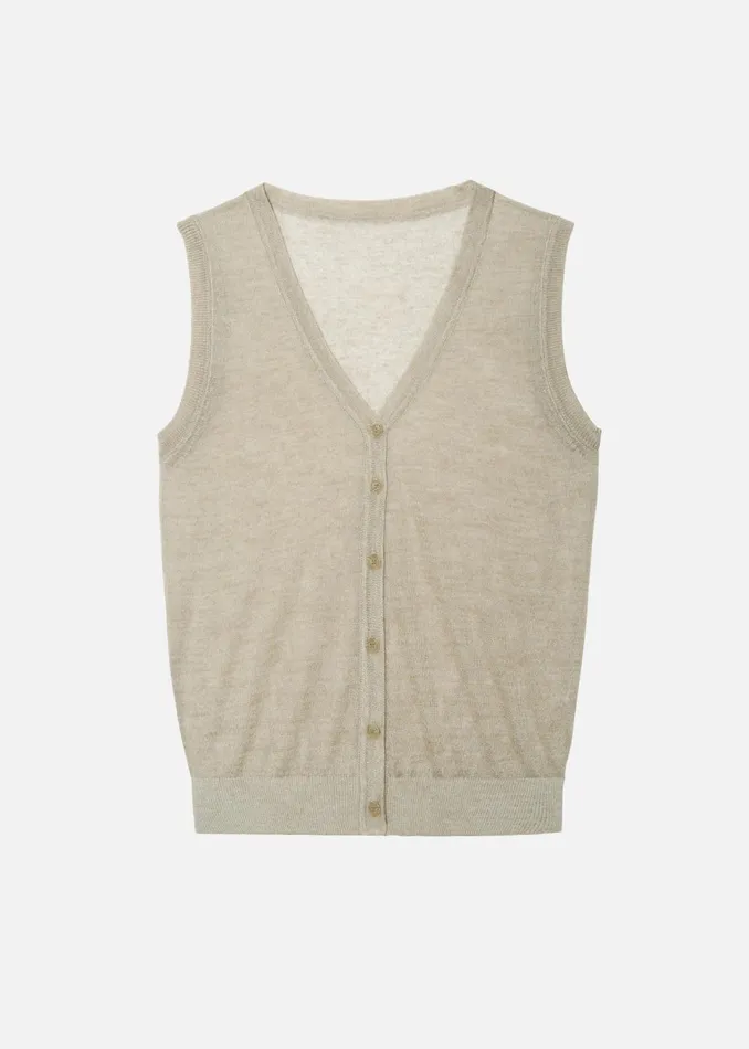 Women Fern Vest 8211 Beige The Frankie Shop Knitwear