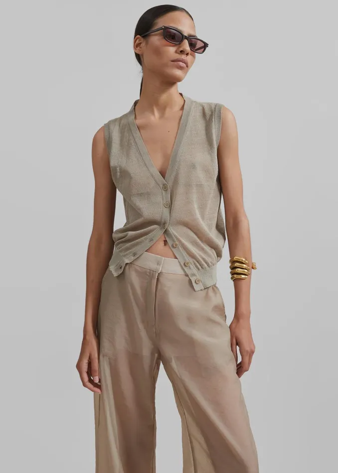 Women Fern Vest 8211 Beige The Frankie Shop Knitwear