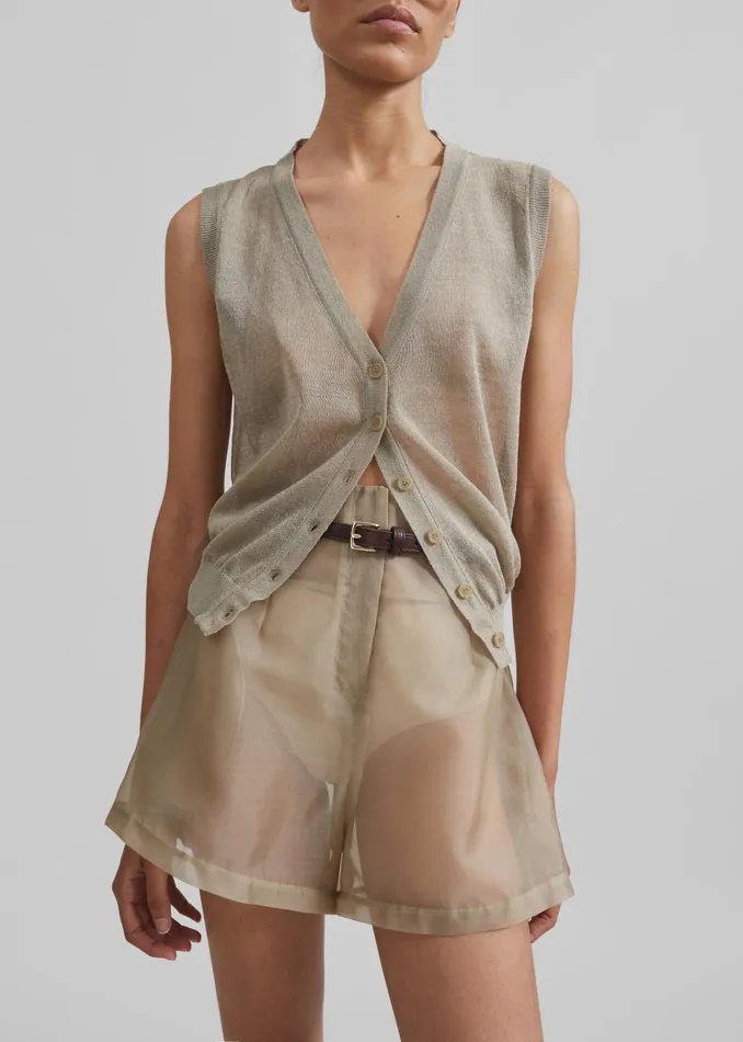 Women Fern Vest 8211 Beige The Frankie Shop Knitwear