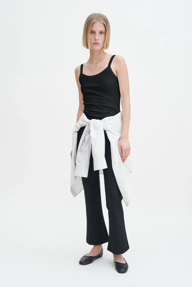 Women Fine Rib Singlet Black Filippa K Tops