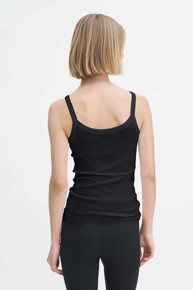 Women Fine Rib Singlet Black Filippa K Tops