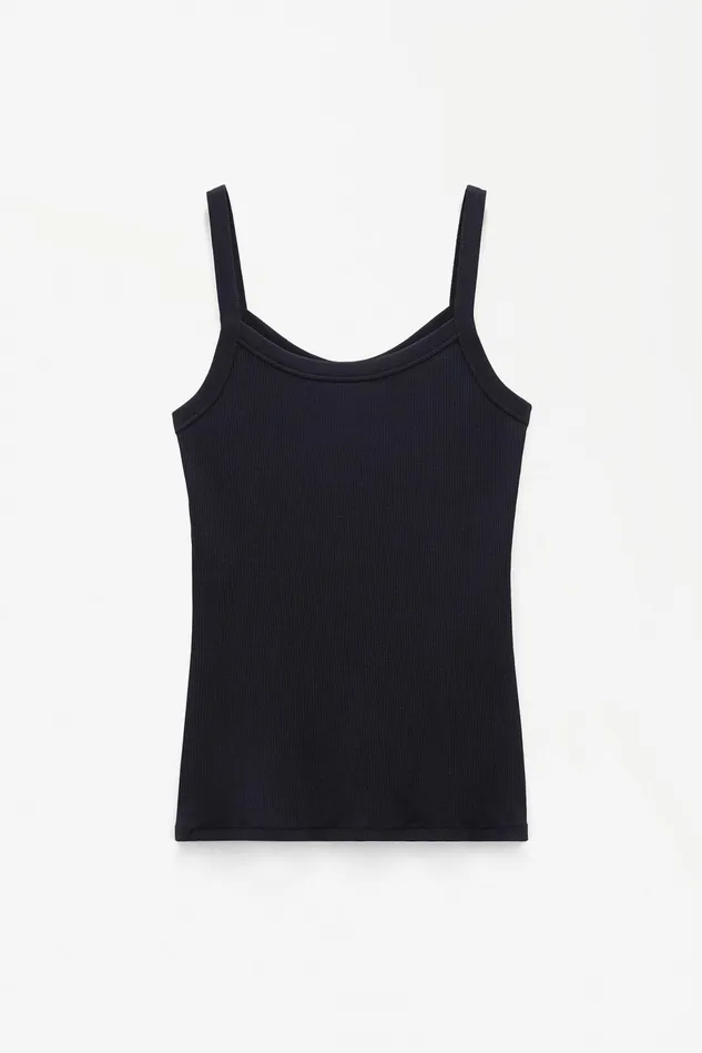 Women Fine Rib Singlet Black Filippa K Tops