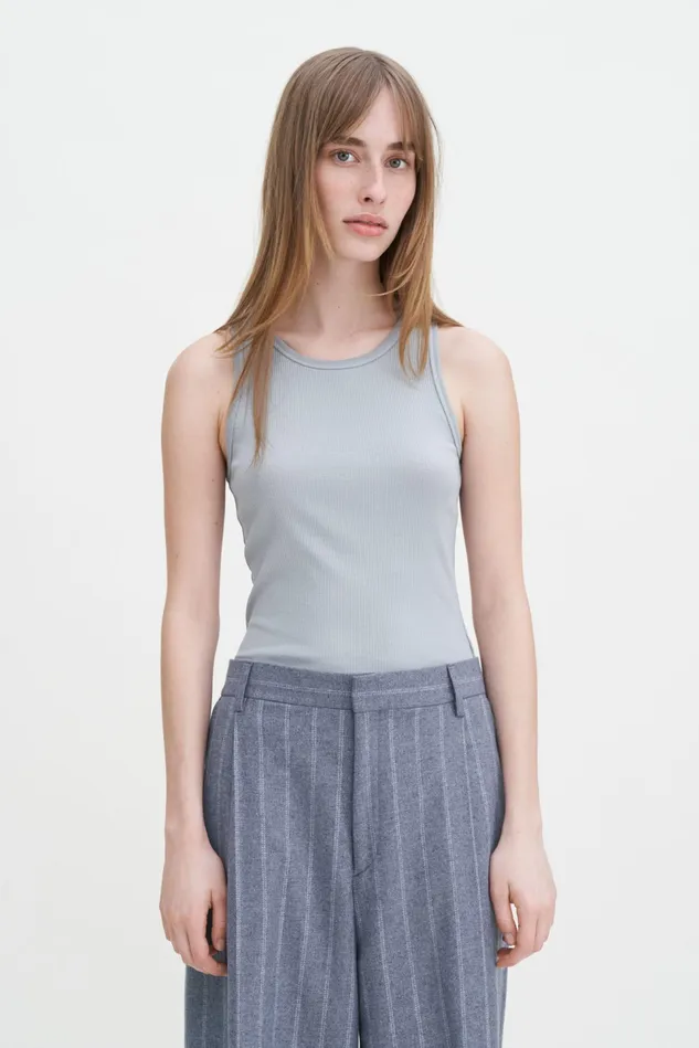 Women Fine Rib Tank Thunderstorm Filippa K Tops
