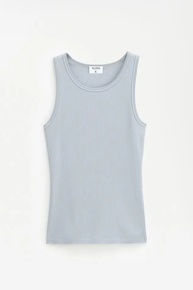 Women Fine Rib Tank Thunderstorm Filippa K Tops