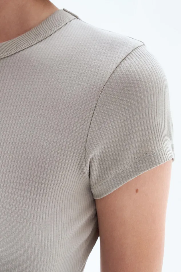 Women Fine Rib Tee Light Sage Filippa K Tops