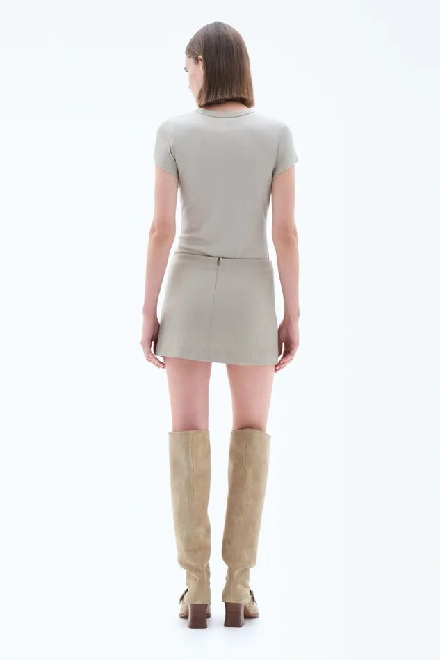 Women Fine Rib Tee Light Sage Filippa K Tops