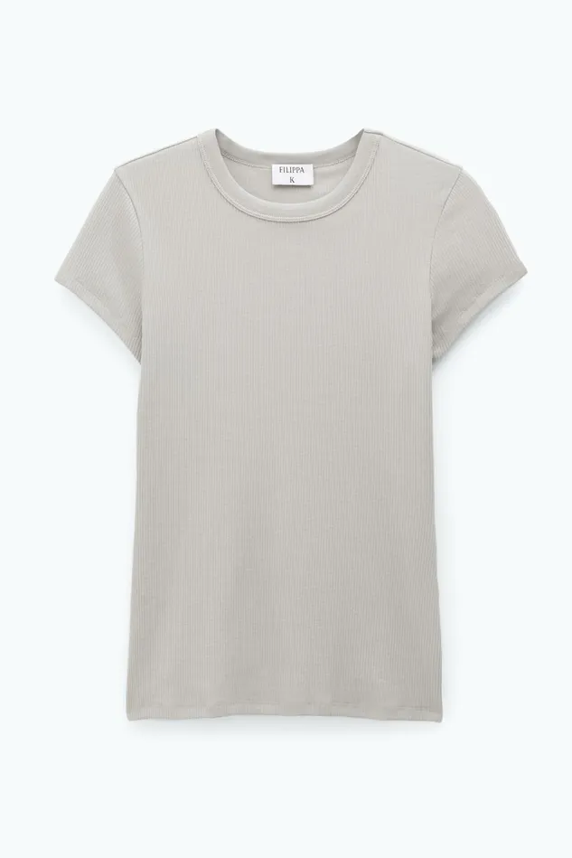 Women Fine Rib Tee Light Sage Filippa K Tops