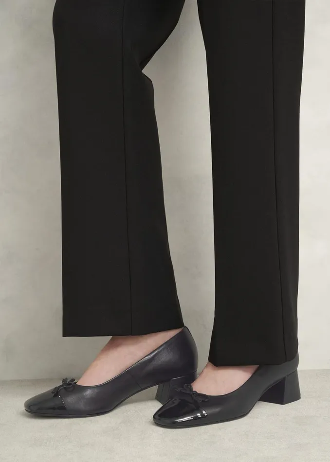 Women Flats Hobbs Andie Heeled Leather Ballerinas Black