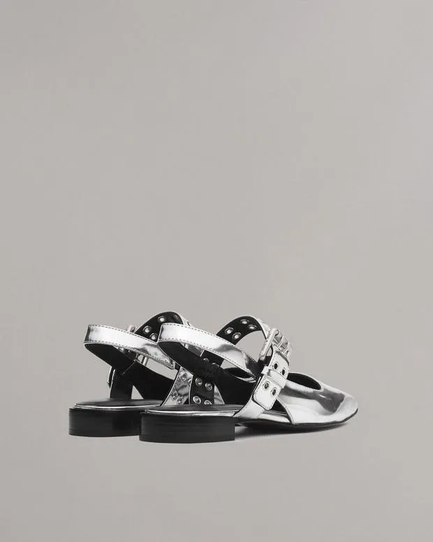 Women Flats Rag and Bone Astra Slingback Flats Silver
