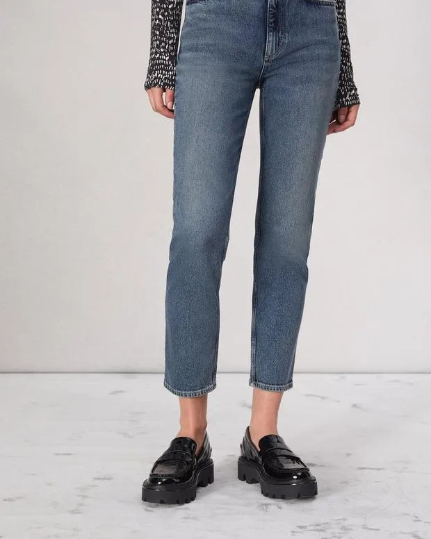 Women Flats Rag and Bone Quinn Leather Loafer Black Patent