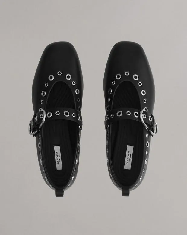 Women Flats Rag and Bone Spire Mary Jane Shoes Black