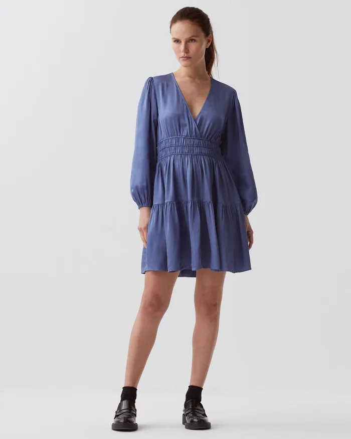 Women Floaty Mini Dress Gray Blue Comptoir Des Cotonniers Dresses and Jumpsuits