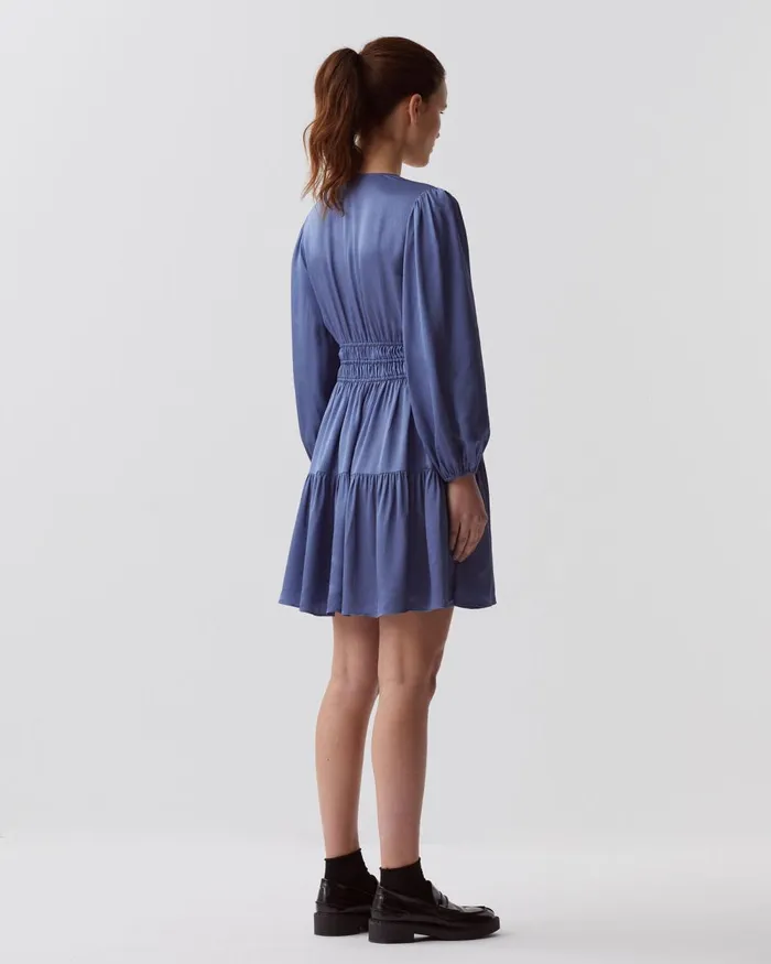 Women Floaty Mini Dress Gray Blue Comptoir Des Cotonniers Dresses and Jumpsuits