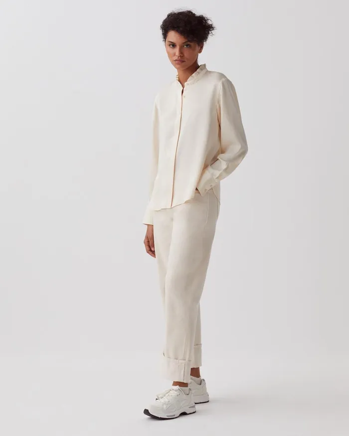 Women Fluid Ruffled Shirt Natural Comptoir Des Cotonniers Blouses and Shirts and Tops
