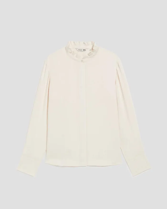 Women Fluid Ruffled Shirt Natural Comptoir Des Cotonniers Blouses and Shirts and Tops