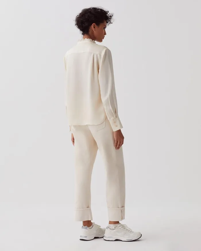 Women Fluid Ruffled Shirt Natural Comptoir Des Cotonniers Blouses and Shirts and Tops