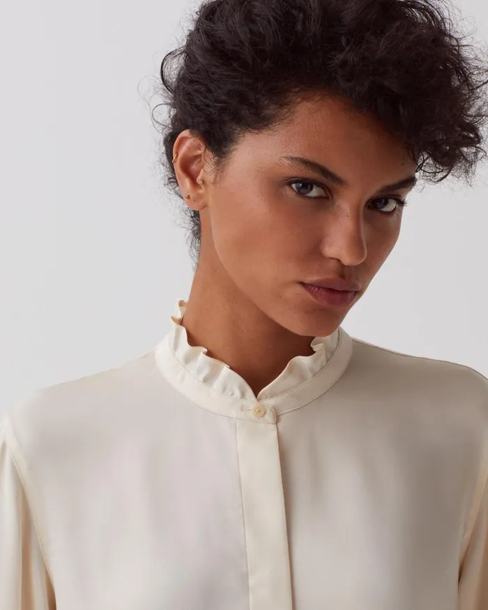 Women Fluid Ruffled Shirt Natural Comptoir Des Cotonniers Blouses and Shirts and Tops