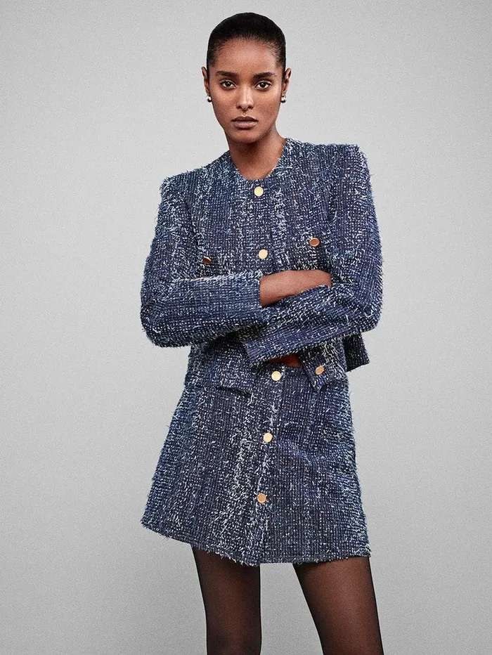 Women FRAME Denim Collections Denim Boucle Jacket Women FRAME Denim Collections Denim Boucle Jacket