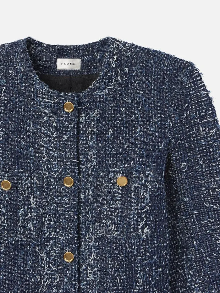 Women FRAME Denim Collections Denim Boucle Jacket Women FRAME Denim Collections Denim Boucle Jacket