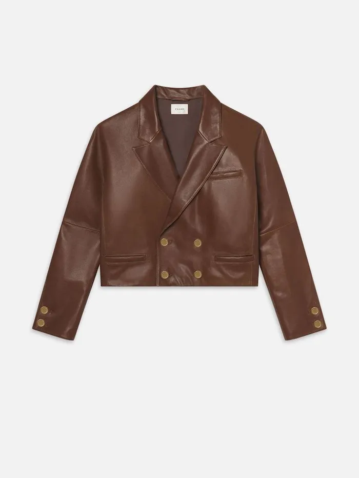 Women FRAME Leather and Suede The Leather Timeless Jacket