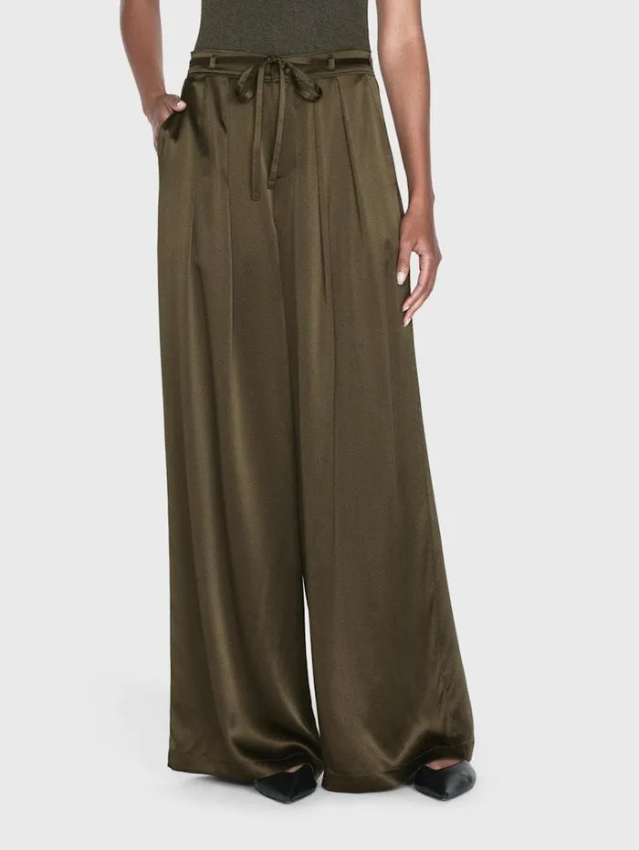 Women FRAME Pants Long Silk Trouser Women FRAME Pants Long Silk Trouser