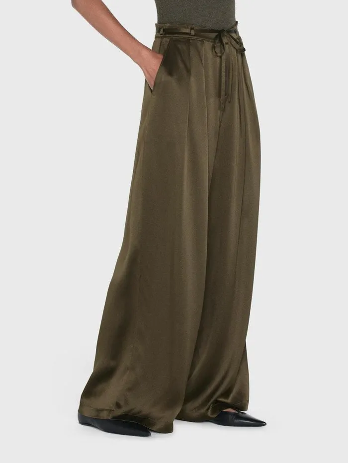Women FRAME Pants Long Silk Trouser Women FRAME Pants Long Silk Trouser