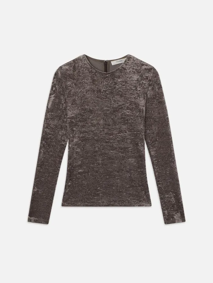 Women FRAME Tops and Blouses Velvet Long Sleeve Top