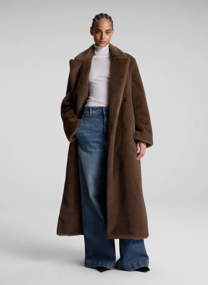 Women Franklin Faux Fur Coat Brown ALC Jackets and Coats
