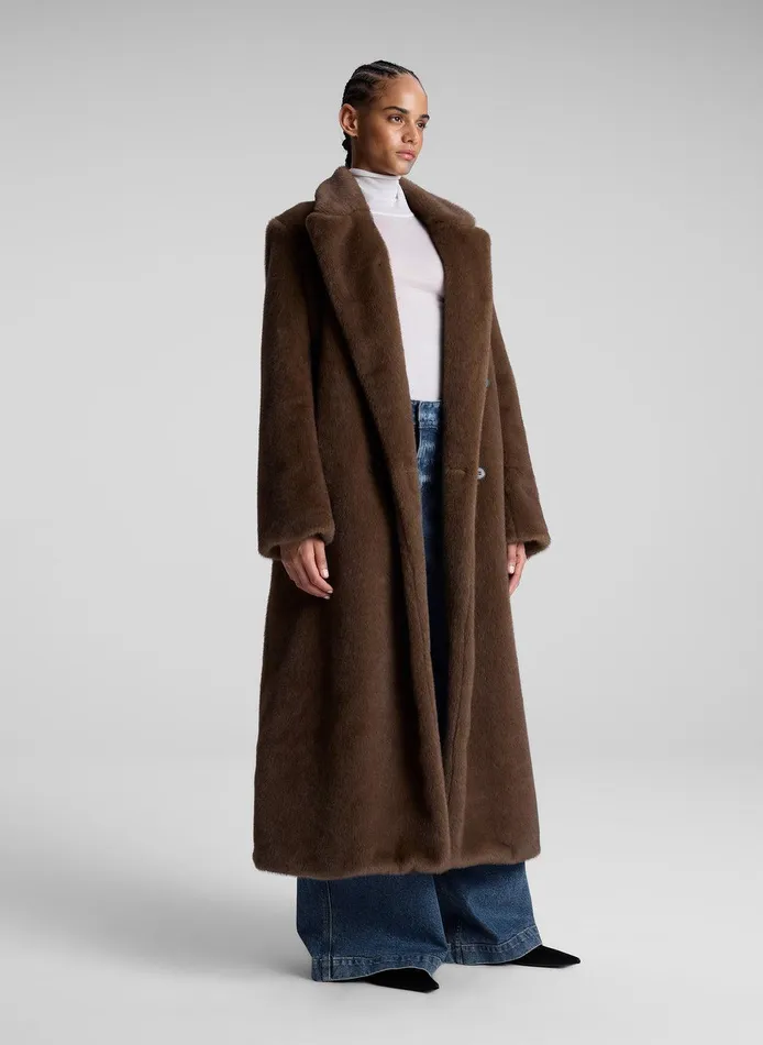 Women Franklin Faux Fur Coat Brown ALC Jackets and Coats