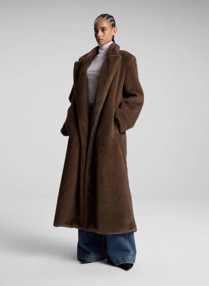 Women Franklin Faux Fur Coat Brown ALC Jackets and Coats