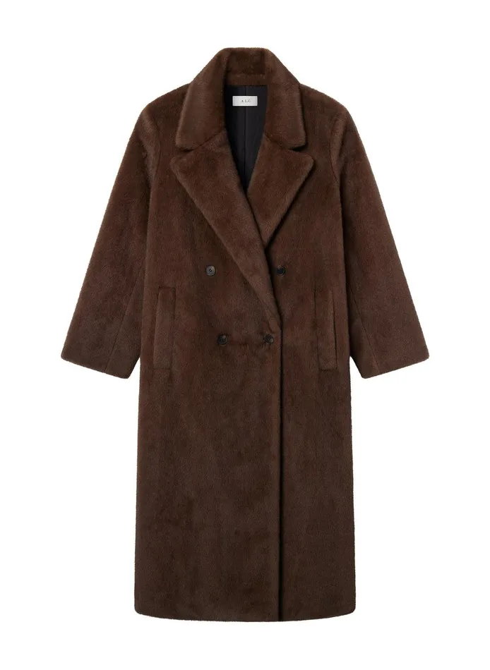 Women Franklin Faux Fur Coat Brown ALC Jackets and Coats