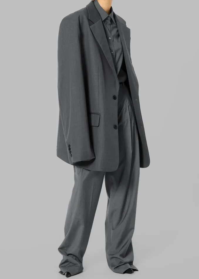 Women Gelso Oversized Blazer 8211 Dark Grey Melange The Frankie Shop Outerwear