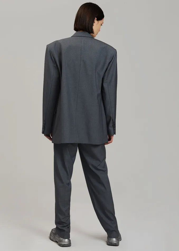 Women Gelso Oversized Blazer 8211 Dark Grey Melange The Frankie Shop Outerwear