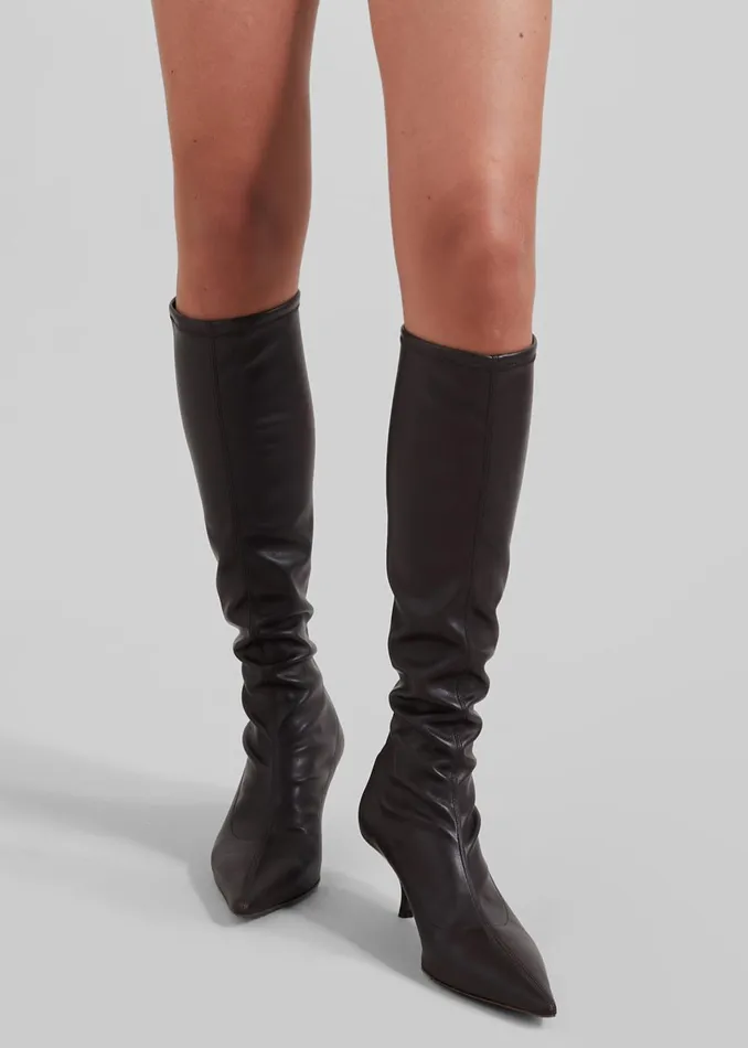 Women Gia Borghini Hera Boots 8211 Ebony The Frankie Shop