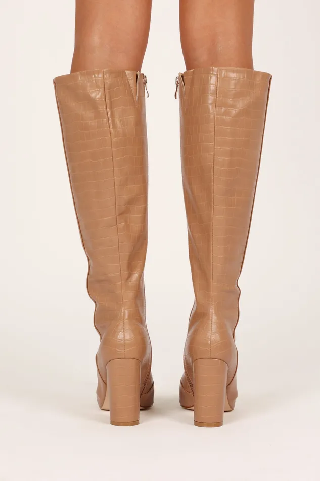 Women Gibson Knee High Boot 8211 Coffee Croc Coffee Croc Boots petalandpup