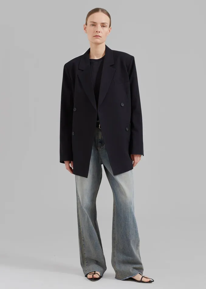 Women Girona Open Back Blazer 8211 Black The Frankie Shop Outerwear