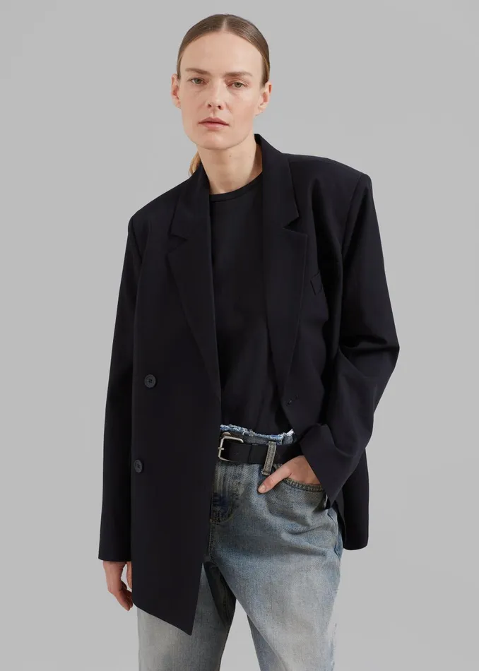 Women Girona Open Back Blazer 8211 Black The Frankie Shop Outerwear