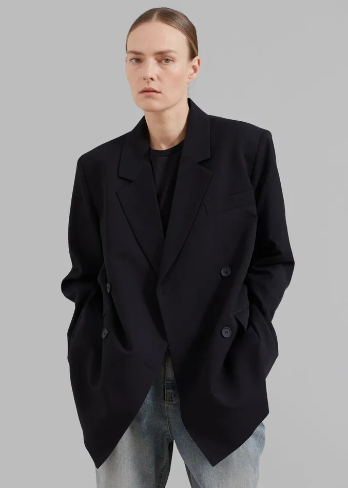 Women Girona Open Back Blazer 8211 Black The Frankie Shop Outerwear