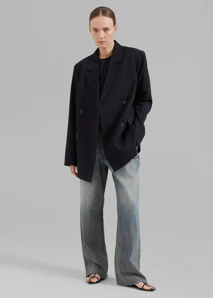 Women Girona Open Back Blazer 8211 Black The Frankie Shop Outerwear