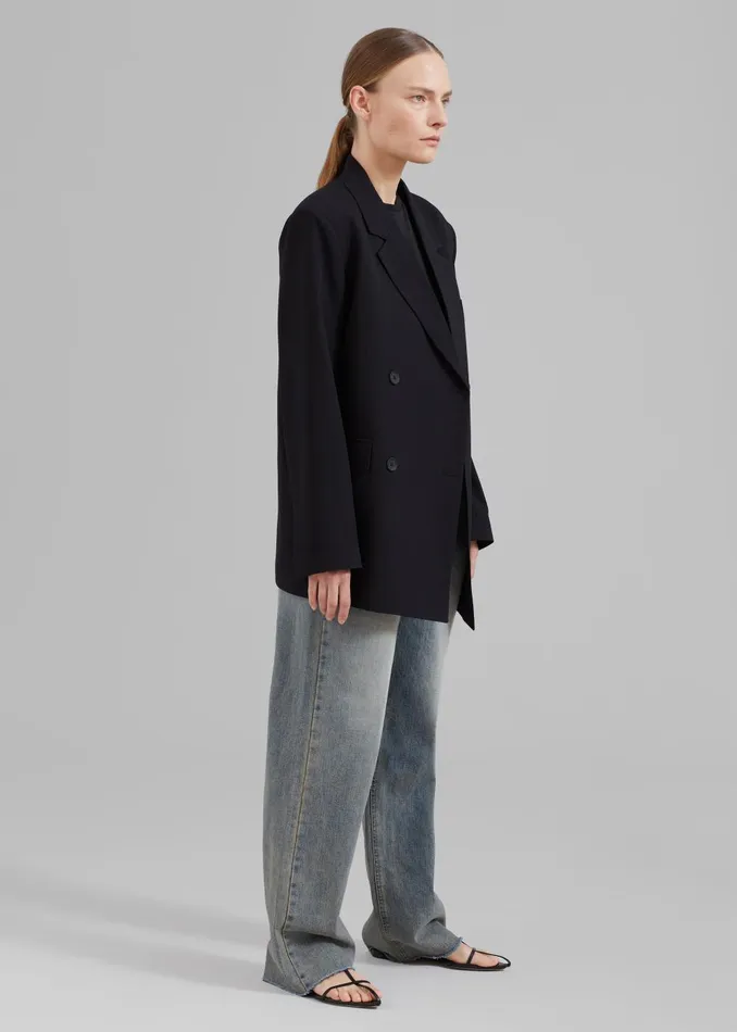 Women Girona Open Back Blazer 8211 Black The Frankie Shop Outerwear