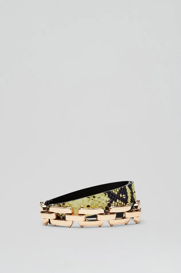 Women GOLD TRIM BELT 25 VERT Belts Scanlan Theodore
