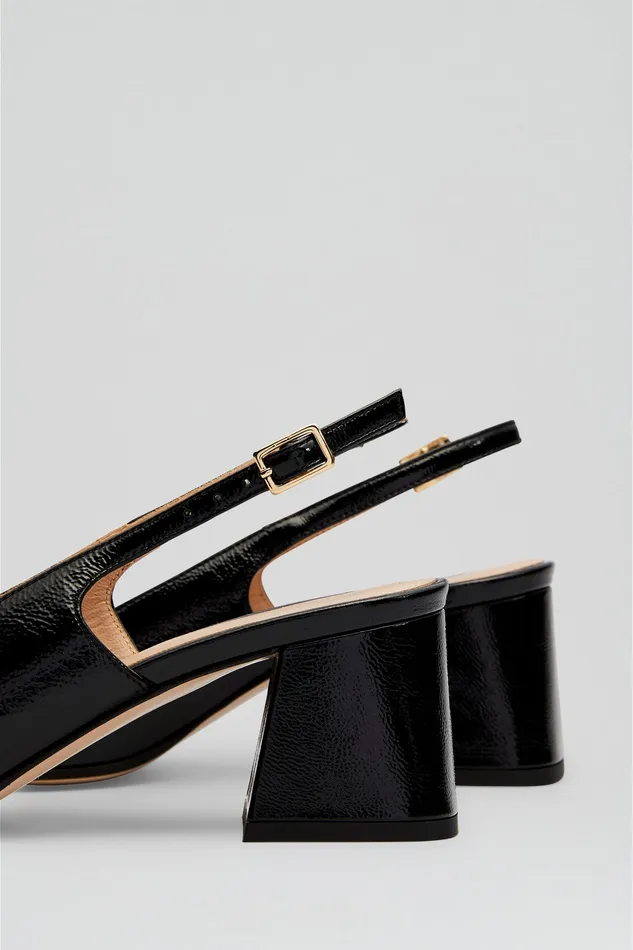 Women GOLD TRIM SLINGBACK 55 BLACK Shoes Scanlan Theodore